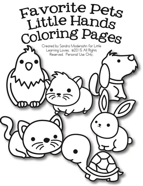 FREE Set of Pet Coloring Pages