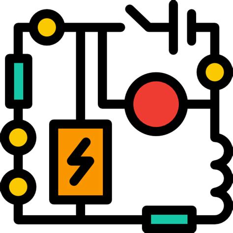 Electrical Circuit Detailed Rounded Lineal Color Icon