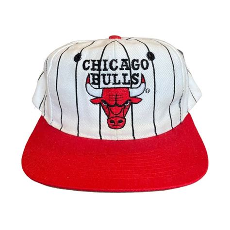 Vintage Nba Chicago Bulls Pinstripe Hat Snapback Logo Gem