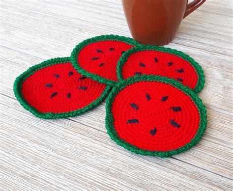 Napperons Au Crochet Sous Verres De Cuisine Sous Verres Tranches De