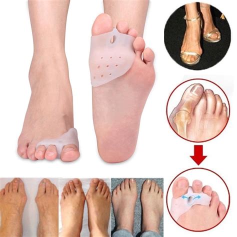 WALFRONT 1Pair Gel Toe Separators Silicone Bunion Corrector Toe