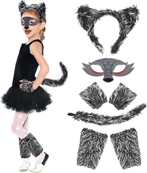 Vamei Wolf Ohren Und Schwanz Set Wolf Kost M Kinder Wolf Maske Werwolf