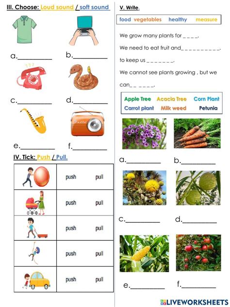 Science online exercise for 1 | Live Worksheets