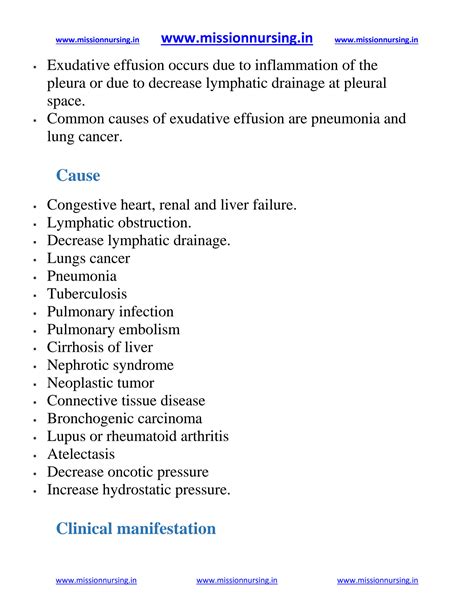 Solution Pleural Effusion Notes Studypool