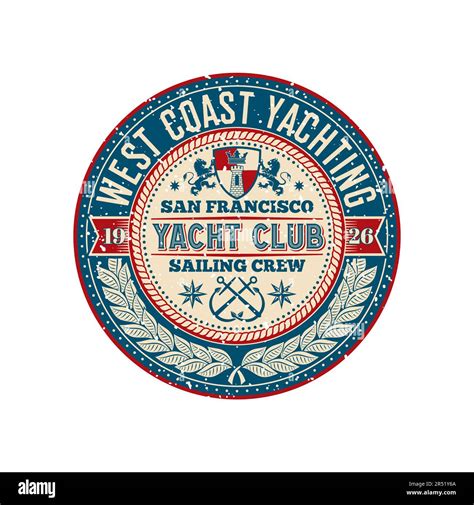 Yacht Club Retro Patch Regatta Antique Badge Sea Navigation Round