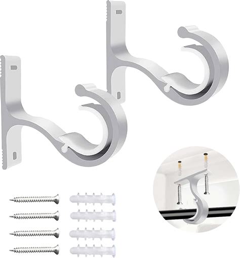 Azwood Adjustable Curtain Pole Bracket Pcs Heavy Duty Curtain Rail