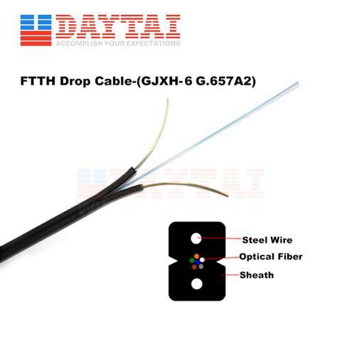 Steel Wire Gjxh Indoor Ftth Fiber Optic Core Drop Cable China Fiber