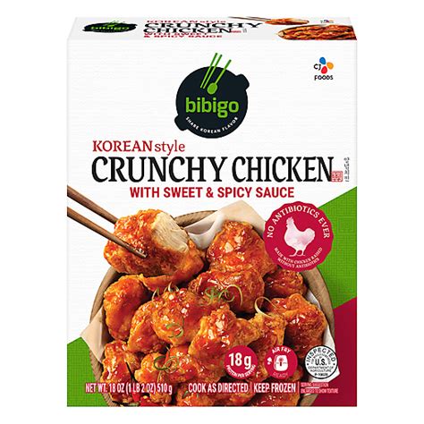 Bibigo Korean Style Crunchy Chicken With Sweet And Spicy Sauce 18 Oz Box Frozen Foods Superlo