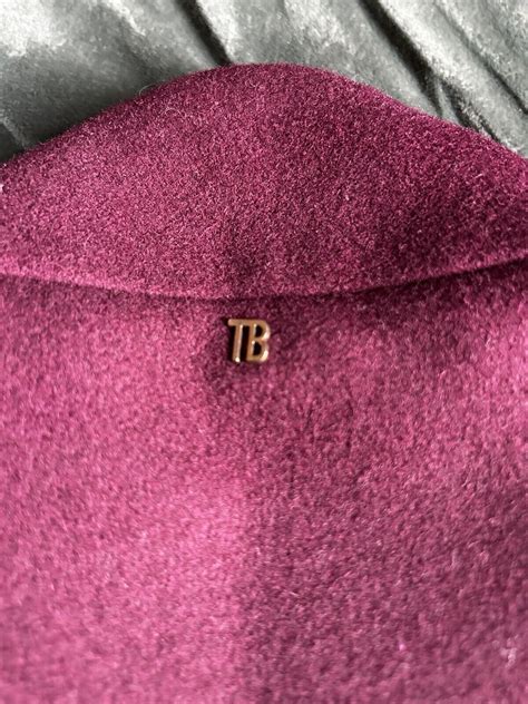 Ted Baker Burgundy Red Wool Faux Fur Trim Swing Coat Jacket 16 Ted Size