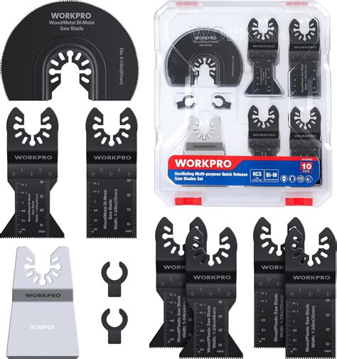 WORKPRO 10Pcs Multi Tool Blades For Wood Metal Plastics Universal