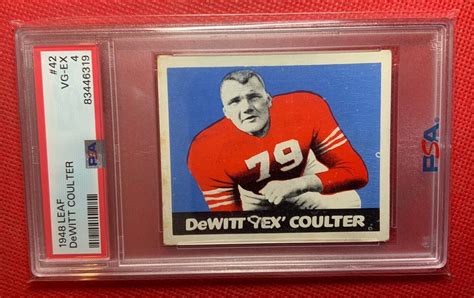 1948 Leaf 42 Dewitt Coulter Rookie RC PSA 4 New York Giants Football