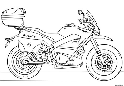 Coloriage Moto Police Motorcycle JeColorie