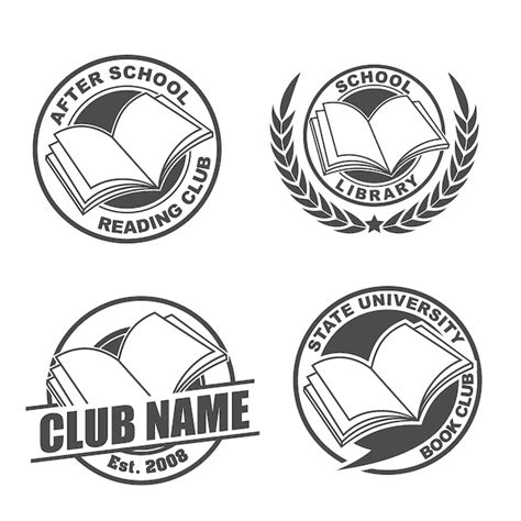 Reading Club Logo Pack Premium Vector