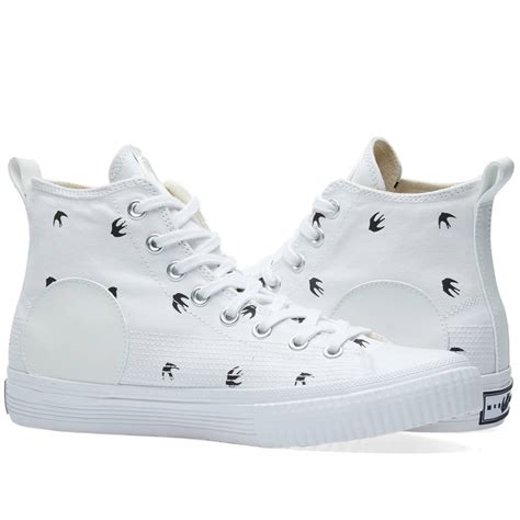 McQ By Alexander McQueen Swallow High Plimsoll Optic White Micro END