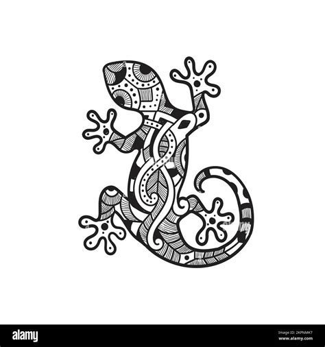 Una ilustración vectorial de Zentangle estilizado dibujo de lagarto