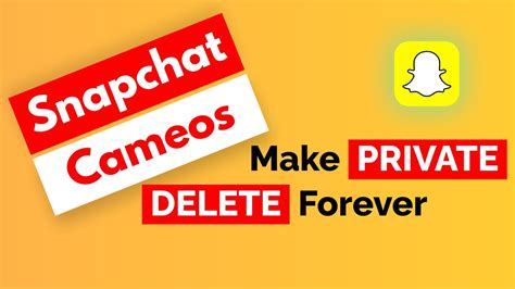 Snapchat Cameos Make Private Delete Forever Snapchat Tutorial