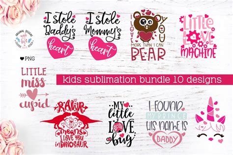 Valentine Kids Sublimation Bundle - Kids T-shirt designs