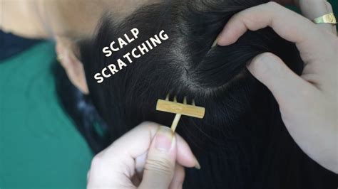 Asmr Scalp Scratching Hair Parting With Wooden Tools Relaxing Sounds