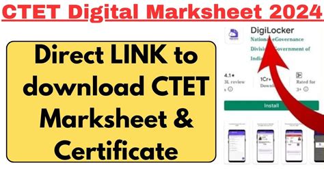 Ctet Digital Marksheet 2024 Direct Link To Download Ctet Marksheet