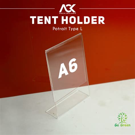 Jual Tempat Brosur Meja Akrilik A6 L Type Acrylic Tent Card Holder A6