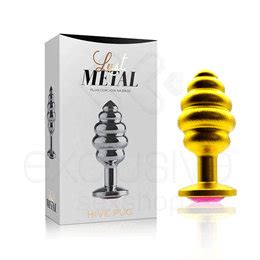 Lust Metal Plug Anal Escalonado Dourado Joia Cor Rosa