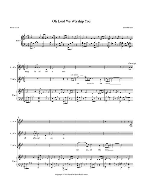 Oh Lord We Worship You Sheet Music Pdf Voices Of Levi Of St James Ame Church Praisecharts