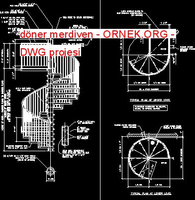 D Ner Merdiven Dwg Projesi Autocad Projeler