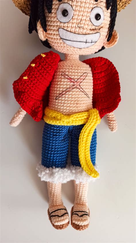 Luffy Crochet Amigurumi Doll Pirate Crochet Doll Amigurumi One Piece