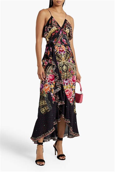 CAMILLA Ruffled Printed Silk Crepe De Chine Maxi Wrap Dress THE OUTNET