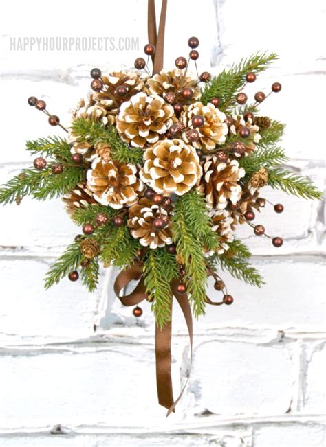 Pinecone Diy Kissing Ball Happy Hour Projects