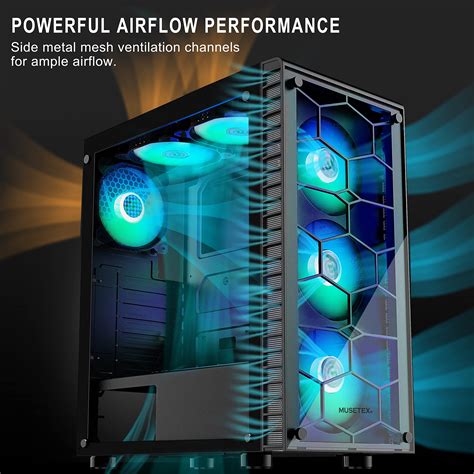 Mua MUSETEX ATX PC Case Pre Installed 6Pcs 120mm ARGB Fans Mid Tower