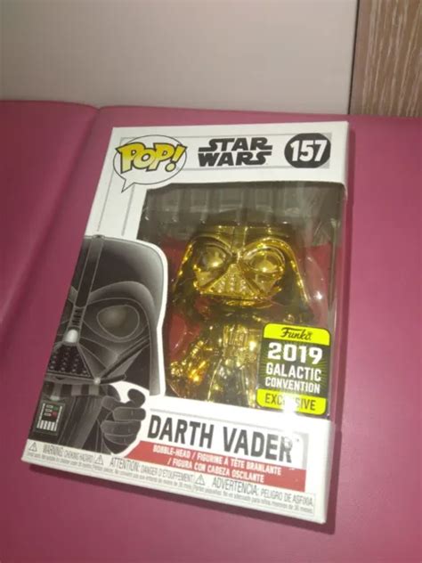 FUNKO POP STAR Wars Gold Chrome Darth Vader 157 Galactic Con 2019