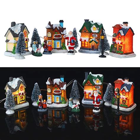 Buy Christmas Village Set Led Lighted Christmas Village Houses With