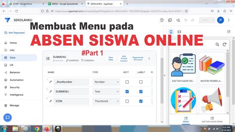 Membuat Menu Aplikasi Absensi Siswa Lengkap Part Appsheet Hot Sex