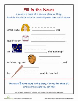 Identifying Nouns In Sentences Worksheet Grade To Worksheets