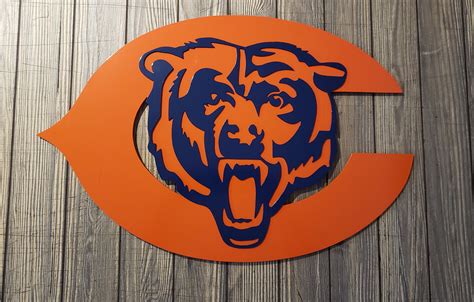 Custom Two Piece Chicago Bears Metal Wall Hanging Etsy