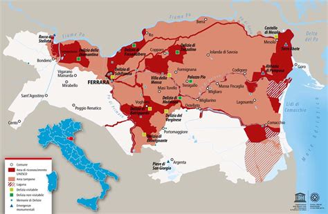 Mappa Del Sito Unesco Ferrara Terra E Acqua