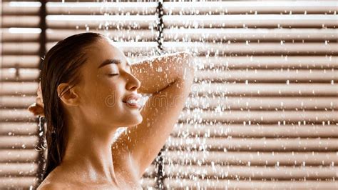 Beautiful Naked Woman Taking Shower In Bathroom Stock Image Image Of Body Happy