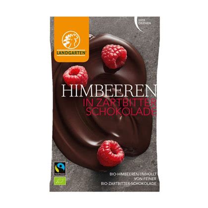 Landgarten Bio Himbeeren In Zartbitterschokolade 50g Hello Vegan