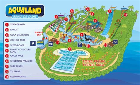 Aqualand Bahía de Cádiz Map 2024 2012 ThemeParkBrochures net