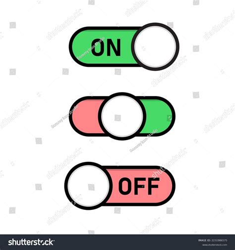 On Off Toggle Settings Icon Switch Stock Vector (Royalty Free ...