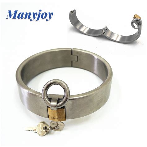 Manyjoy Heavy Slave Neck Collar Restraint Bdsm Bondage Metal Lockable