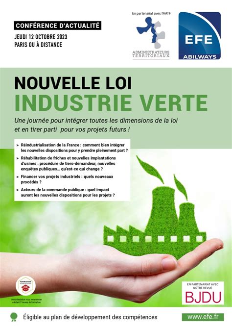 Conf Rence Nouvelle Loi Industrie Verte Octobre Atmos Avocats