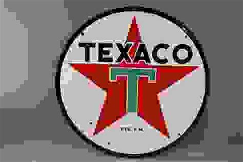 Texaco (white-t) Star Logo Porcelain Sign (tac) Auction