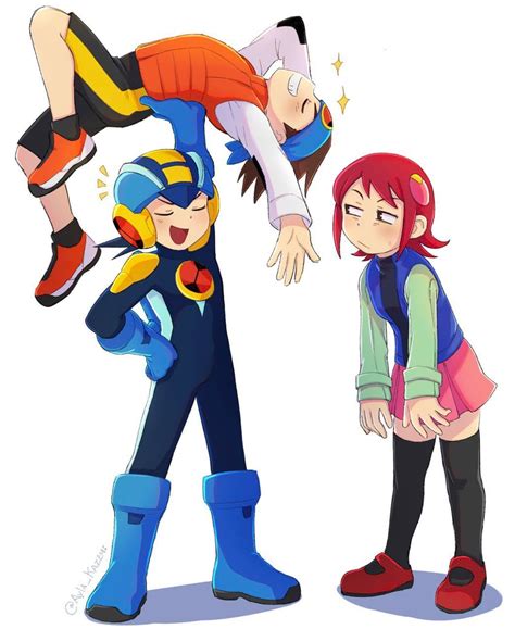 Megaman Exe Lan Hikari And Mayl Sakurai Mega Man And 1 More Drawn