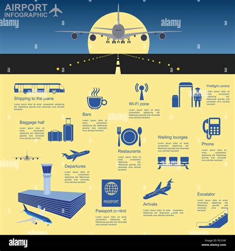 Airport Air Travel Infographic With Design Elements Infographic