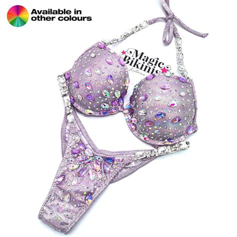 Connector Style Competition Bikini Quick Ship Chunky Mixed Crystals Magic Bikinis Custom