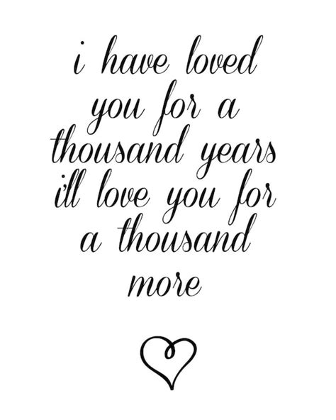 Items Similar To A Thousand Years Lyrics Printable Wedding Song