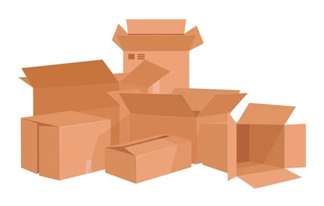 Premium Vector Stacked Cargo Boxes Cardboard Boxes Stack Delivery