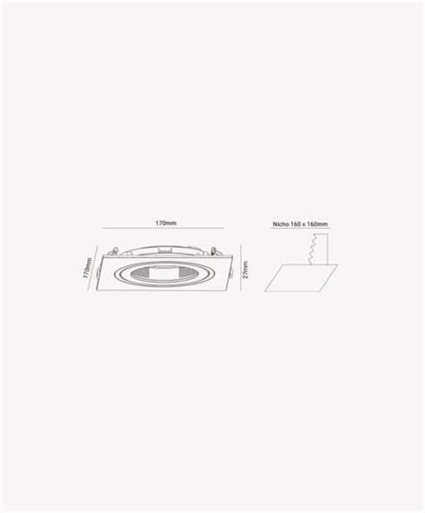 Spot Recuado Embutido Direcion Vel Mr Quadrado Branco Opus Led